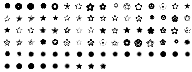 Imastar Regular  glyph index