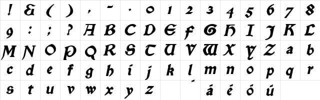 Enchantment BlackItalic  glyph index