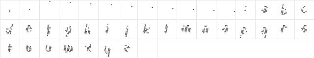 Chaos Bold Regular  glyph index