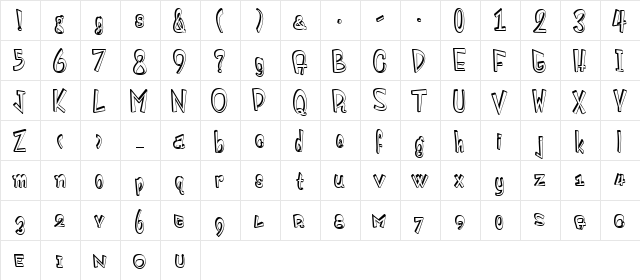 Monstroula Shadow TT Dark Shadow1.0  glyph index
