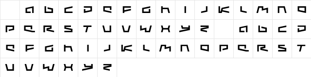 Augmented Regular  glyph index