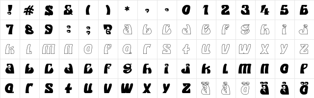 WhimpleWhomple Regular  glyph index