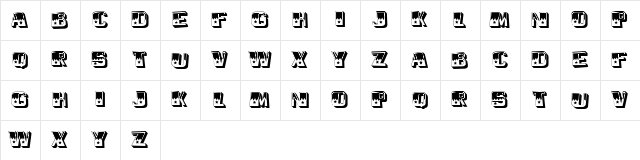Trapeze Regular  glyph index
