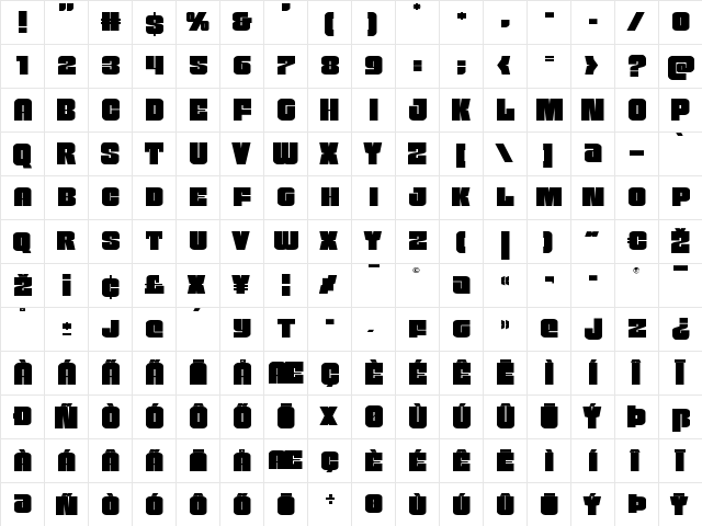 Funk Machine Expanded Expanded  glyph index
