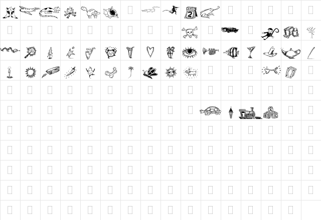 DF Inspirations Two Regular  glyph index