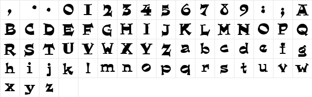 Lounger Regular  glyph index