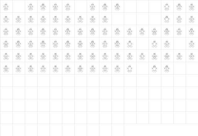 Scrap Gingerbread Regular  glyph index