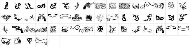 LRT Sweet Nothings Regular  glyph index