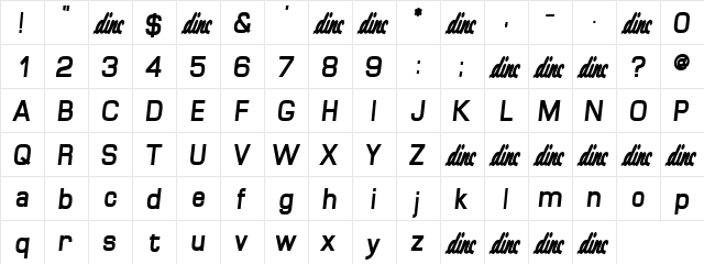 MerseyBeat Regular  glyph index