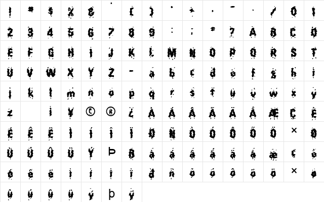 FZ WACKY 31 Normal  glyph index