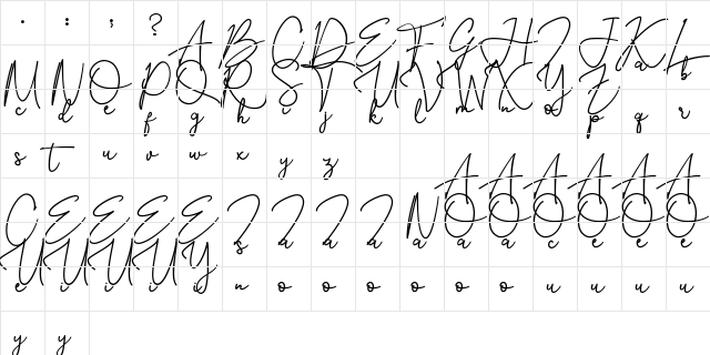 Southern Jannie Regular  glyph index