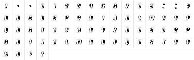 President Italic  glyph index