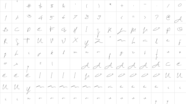 Etas Maya Regular  glyph index