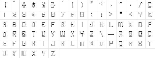 Simply Square Outline JL Regular  glyph index