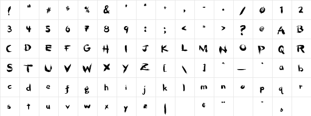 HairBrush Thick  glyph index