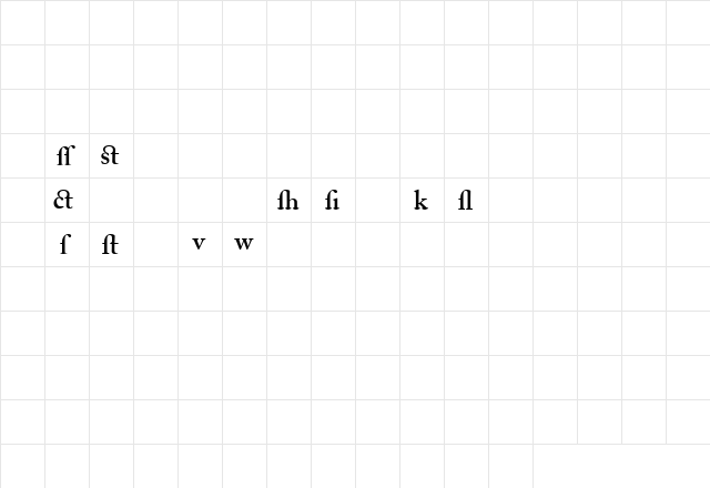 CaslonAlternateSSK Bold  glyph index