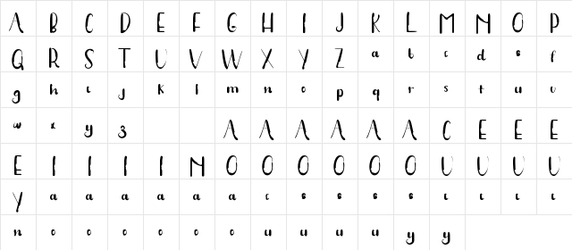 Stay BIG Demo Regular  glyph index