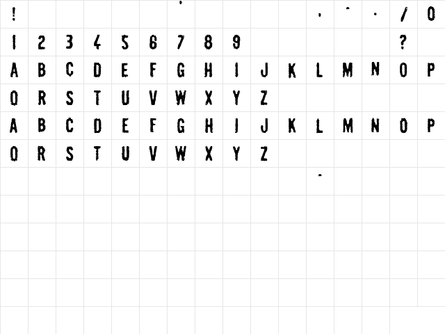 Pulp Headlines Regular  glyph index