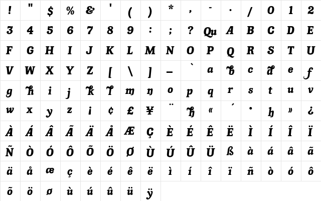 Knightsbridge-Alternate Regular  glyph index