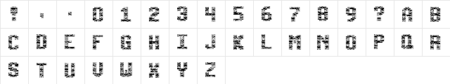 Tetricide (BRK) Regular  glyph index