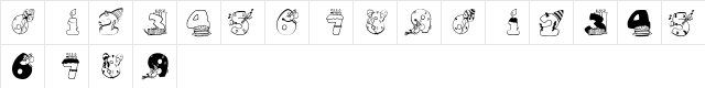 BirthdayDigits Regular  glyph index