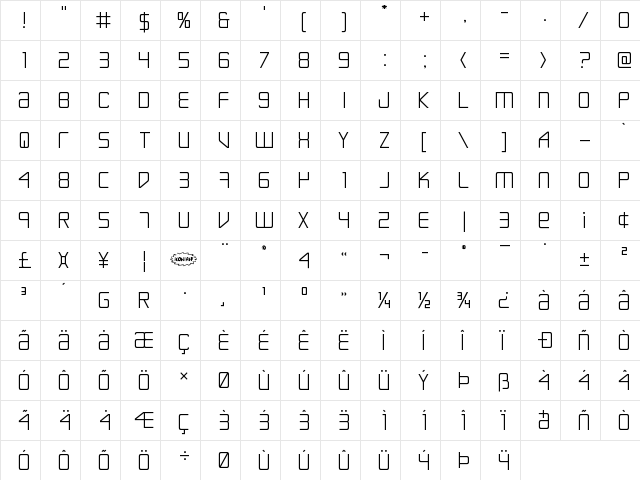 Escape Artist Ttitle Regular  glyph index