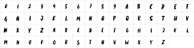 Mattsolar Regular  glyph index