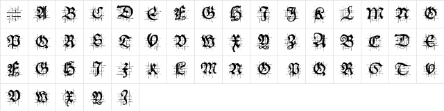 HansSchoenspergerRandomish Regular  glyph index