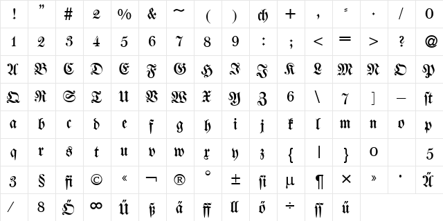 WaggleDB Normal  glyph index