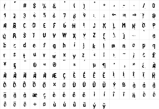 LTRussischBrot EatOne Regular  glyph index