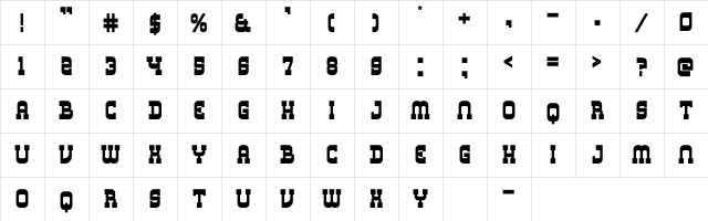 Los Banditos Serif Regular  glyph index