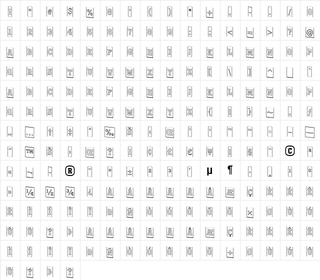 a_KenaCmOtlDn Regular  glyph index