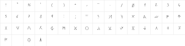 Hjorian Runes Regular  glyph index
