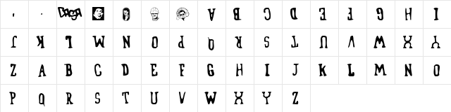 Blufunken (side A) Regular  glyph index