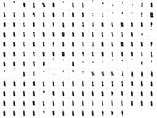 Elastic Lad Semi-Leftalic Regular  glyph index