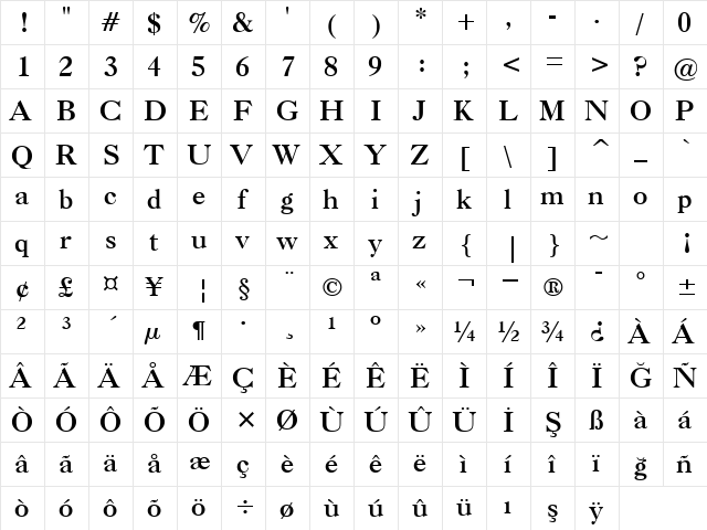 00468 Regular  glyph index