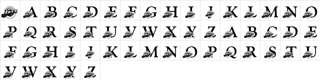 LMS Jazz Fan Regular  glyph index