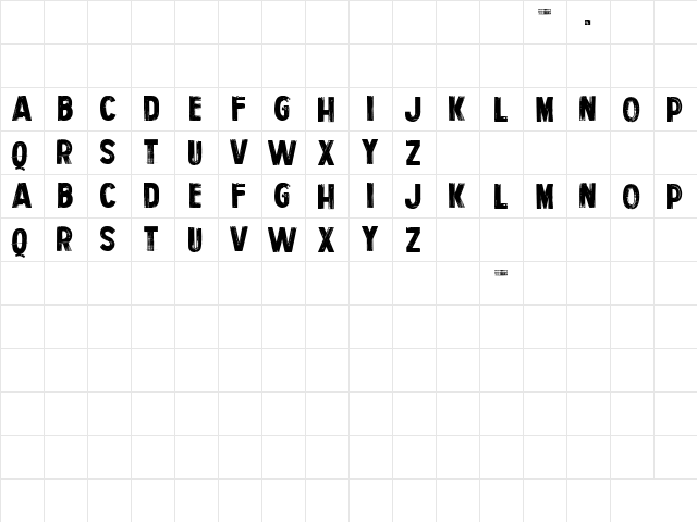 Personal Services Regular  glyph index