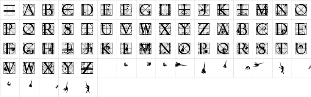 RodGauApes Initials  glyph index
