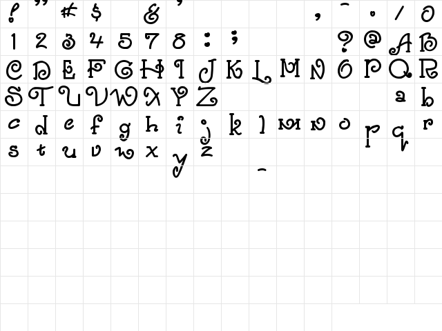 Only By Request Regular  glyph index