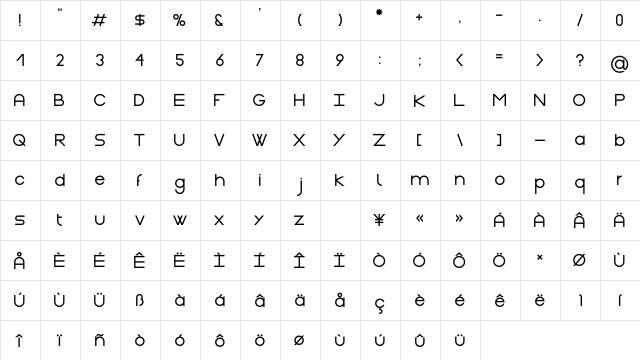 Gasalt Black  glyph index