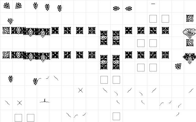 ASTYPE Ornaments WineGrape A  glyph index