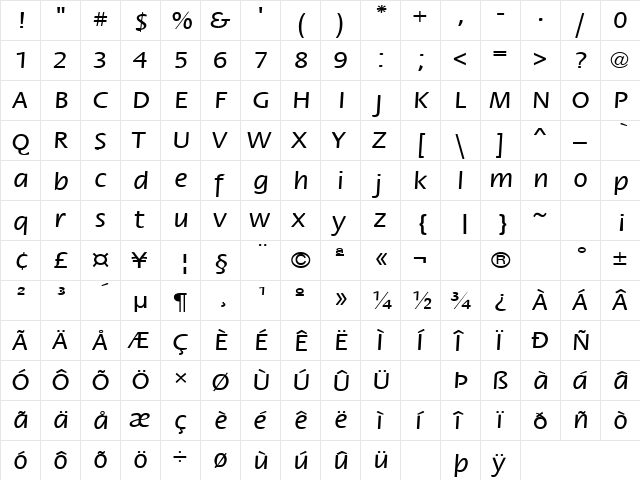 Holy Houses 4 Regular  glyph index