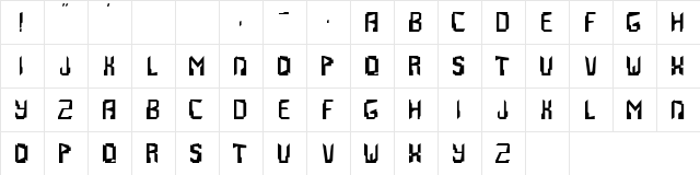 Abstrakt Regular  glyph index