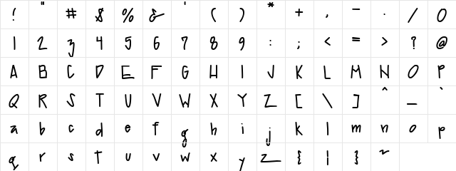 Lindsay HiTech Regular  glyph index