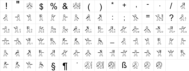 Semaphor Regular  glyph index