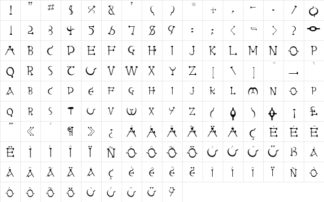 Letterbed-Normal Regular  glyph index