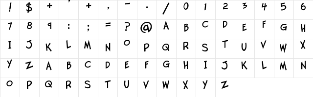Twelve Ton Goldfish Regular  glyph index