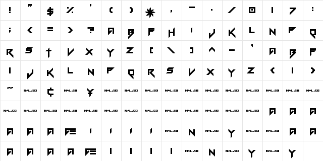 Vermin Vibes Regular  glyph index
