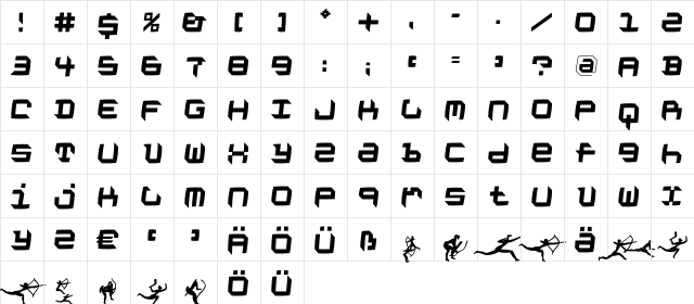 VanDoesburgBrokenFS Regular  glyph index